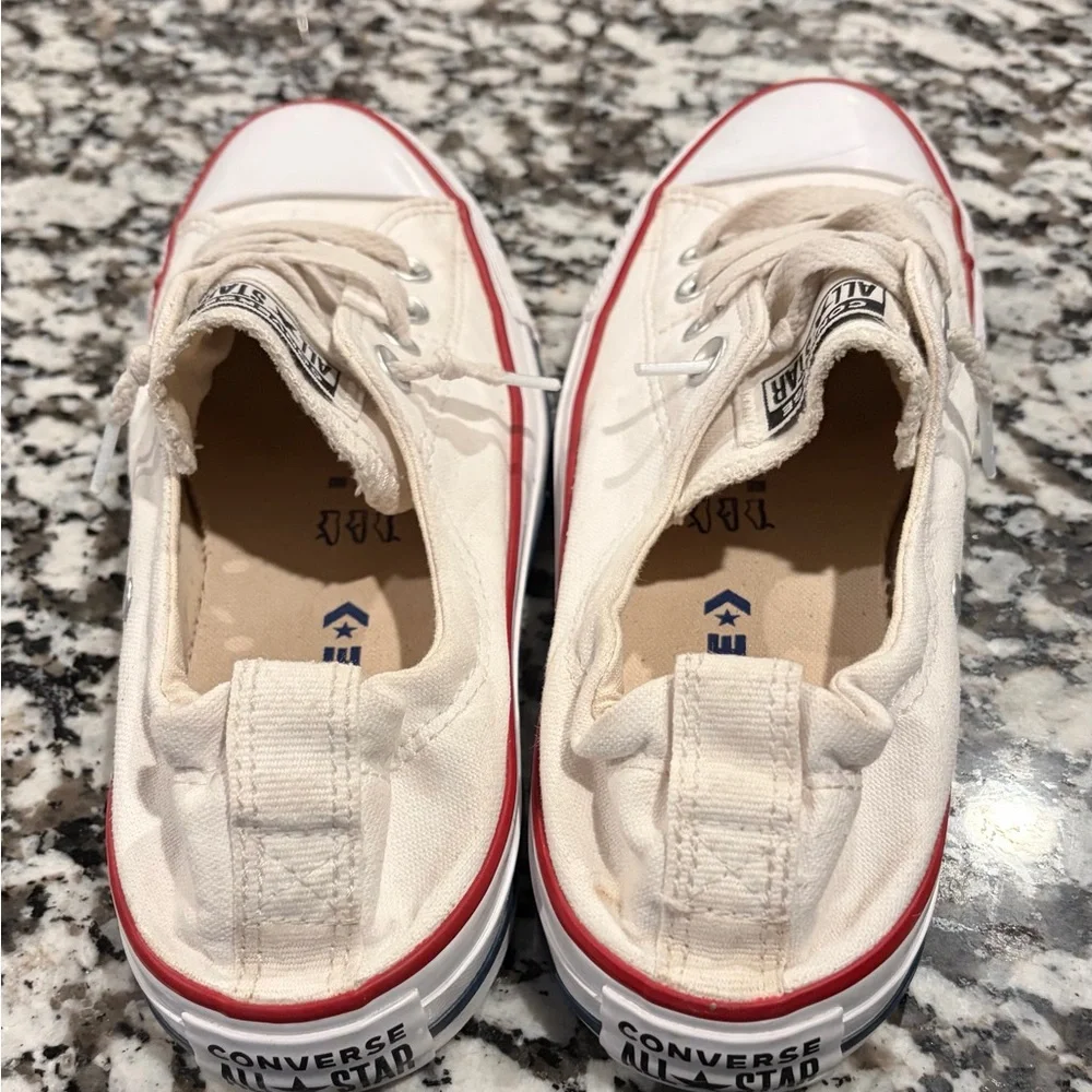 Converse Cream and Red Sneakers - Picture 3 of 5